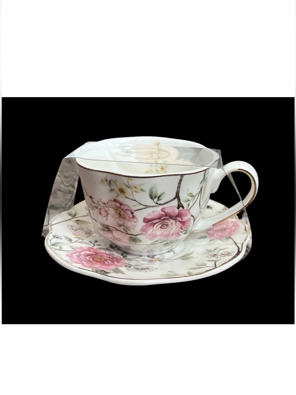 New Grace Teaware Violet Violets Flower Tea Cup & Saucer Floral Porcelain